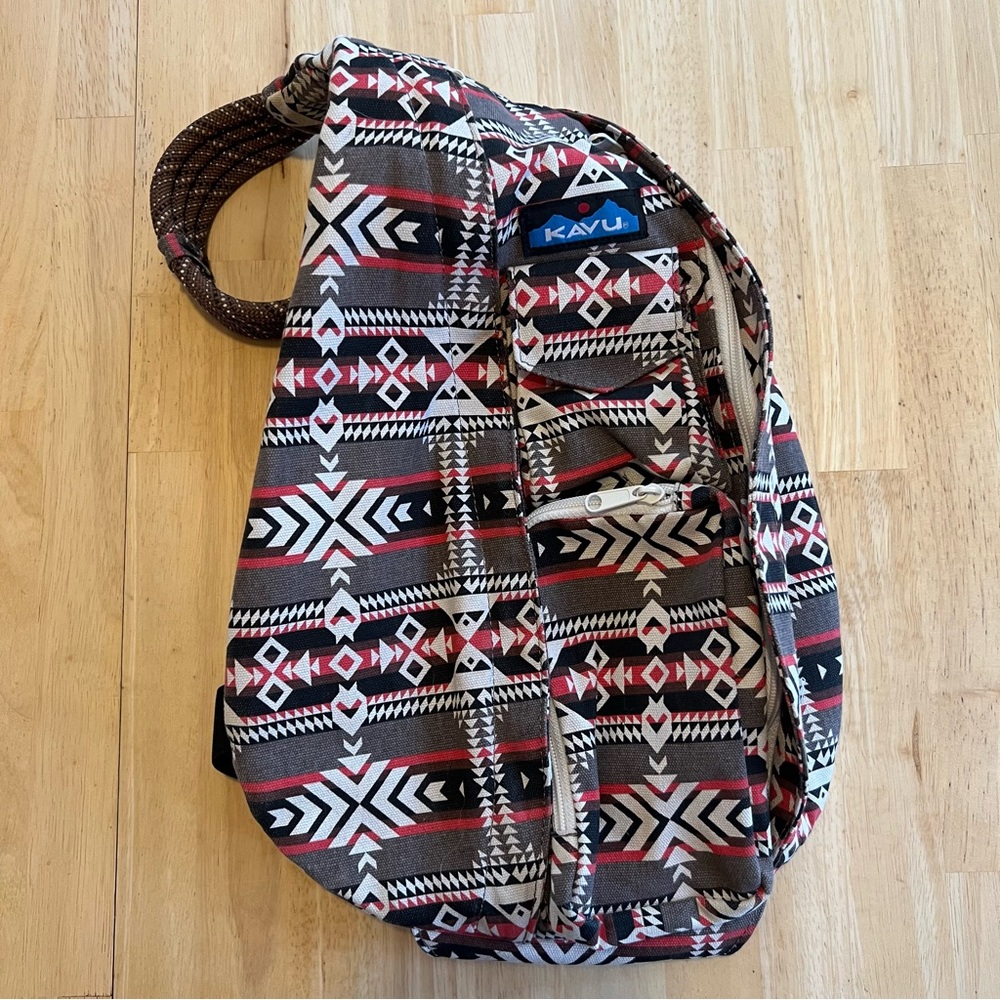 KAVU Rope Sling Bag Black and Brown